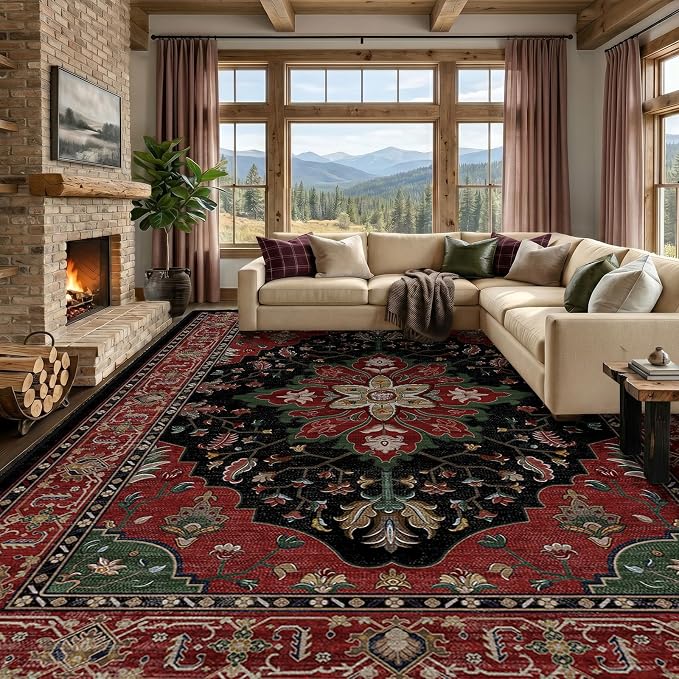 RELEANY Washable Area Rug, Large 10'x14', Water Repellent, Pet Friendly by RELEANY