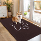 OLANLY Dog Door Mat for Muddy Paws 54x32, Paw Print Design Chenille Mud Mat | by OLANLY
