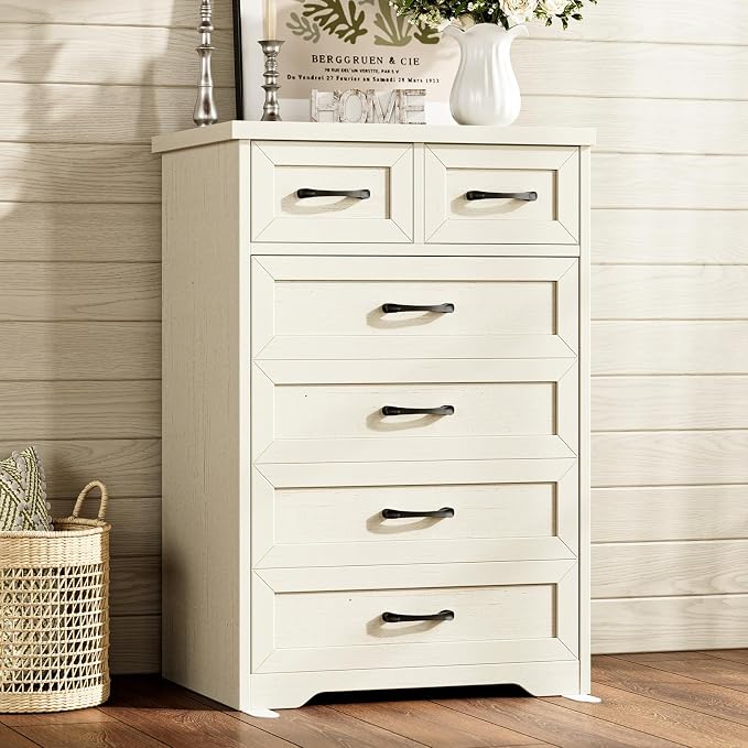 AODK Farmhouse Tall 6 Drawer Dresser by AODK