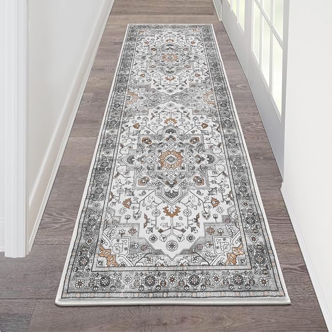 HEBE Hallway Runner Rug 2'x6', Washable Non Slip Kitchen Rug Runner | Soft Boho by HEBE