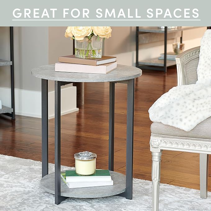Household Essentials Jamestown Round Side End Table - Image 4