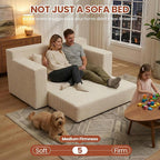 Convertible 5 in 1 Futon Sofa Bed Full Size, Corduroy Boneless Couch Sleeper - Image 6