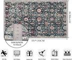 Lahome Moroccan Small Washable Rugs, 3x5 Black Rug - Image 2