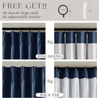 Navy Pinch Pleated 100% Blackout Linen Curtains - Image 6