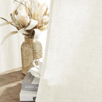 Joydeco Linen Curtains 2 Panel Set, Light Filtering, Ivory on Linen Curtains 90 - Image 5