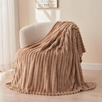 NEWCOSPLAY Fleece Ribbed Cozy Queen Blanket - Image 9