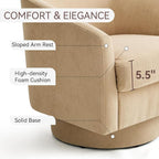 Swivel Barrel Accent Chair, Round Chenille Fabric Living Room Arm Chairs - Image 4