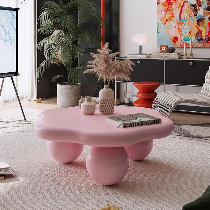 35.03" Cloud Coffee Table for Living Room Unique Coffee Table Modern Low Coffee - Image 7