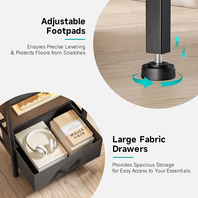 Lazzanto Night Stand Bedside Table Bedroom - Image 6