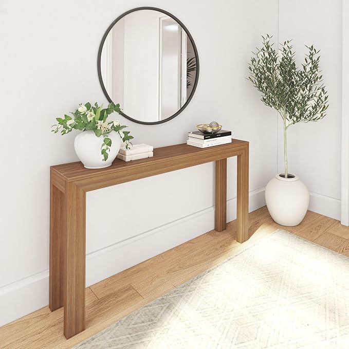 Plank+Beam Modern Solid Wood Console Table, 56 Inch, Sofa Table, Narrow by PlankBeam