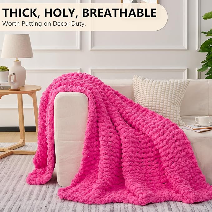 L'AGRATY Chunky Knit Throw Blanket - Image 5