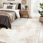 Area Rug 5x7 Washable Rug, Vintage Boho Medallion Rugs Non-Slip Soft Low Pile - Image 2