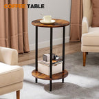 Small Round Side Table, 2-Tier Modern Accent/Bedside Table - Image 4