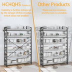 HCHQHS Bookshelf, Adjustable Industrial Bookcase, Vertical Tall Book Shelf - Image 6