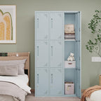 Metal Locker with 9 Doors Employees Locker, Metal Storage Locker with Hooks - Image 6