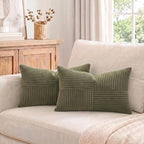 Fancy Homi 2 Packs Olive Green Lumbar Decorative Throw Pillow Covers 16x26 Inch - Image 7