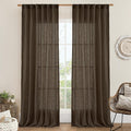 Linen Curtains 90 Inch for Living Room, Semi Sheer 2 Panels | Soft Thick by LAMIT
