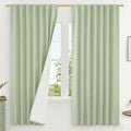 63 Inch 100% Blackout Linen Bedroom Curtains by LAMIT