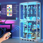 Large Display Cabinet with Glass Doors, 8-Tier RGB Curio Cabinet with Smart - Image 6