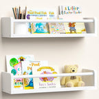 upsimples 2 Pack Nursery Book Shelves, 15.7 Inch Floating Bookshelves by upsimples