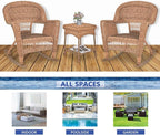 Jeco 3 Piece Rocker Wicker Chair Set - Image 9