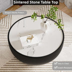 SSLine Bowl-Shape Coffee Table Set of 2 Modern Sintered Stone Top Nesting - Image 4