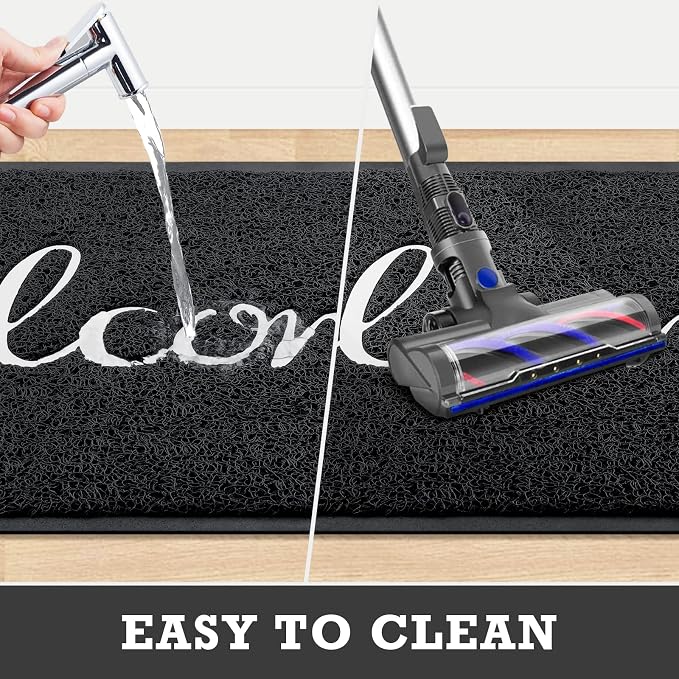 Black Door Mat Welcome Mats Outdoor Indoor Doormat - Image 5
