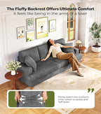Kidirect 87in Corduroy Couch, Sofa No Tool Assembly, Comfy Couches - Image 3