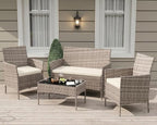 GarveeLife 4-Piece Patio Furniture Set, Rattan Outdoor Furniture by GarveeLife