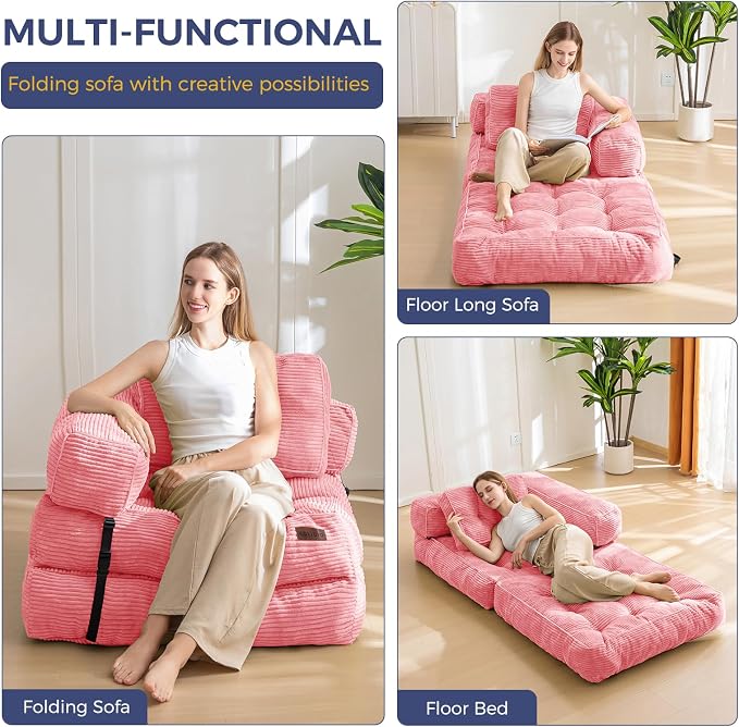 MAXYOYO Folding Sofa Bed, L-Shaped Convertible Sofa Bed - Image 3