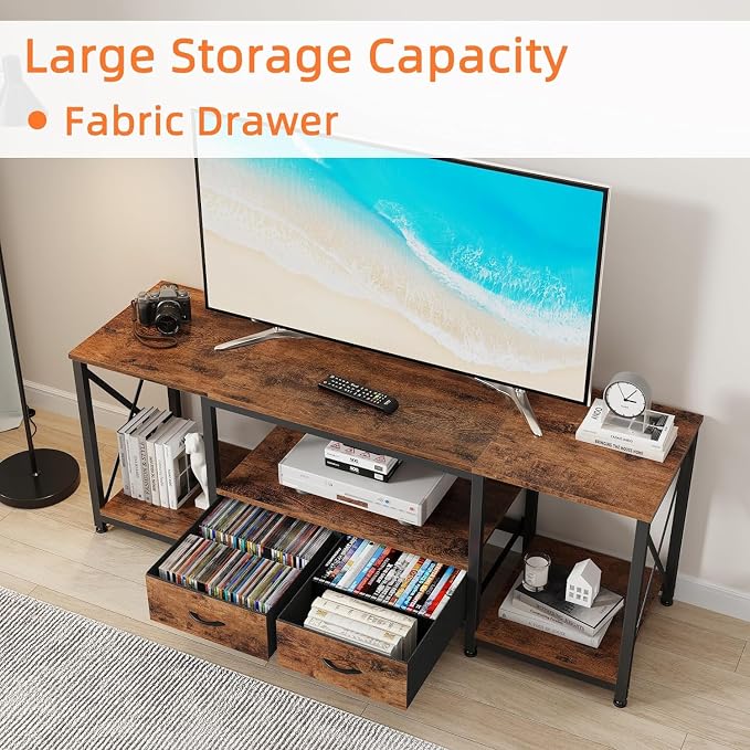 GYIIYUO TV Stand with Fabric Drawer - Image 4