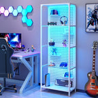 kepptory Display Case with LED Lights, Display Cabinet with Glass Storage by kepptory