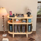 LUVIOHOME Large Round Record Player Stand - Image 6
