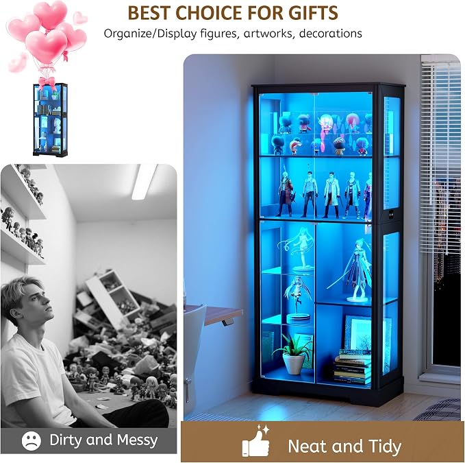 Gurexl Modern Glass Display Cabinet - Image 8
