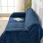 Fuzzy Couch Cover for Sectional Sofa, Non-Slip Caramel Sofa Cover for Dogs - Image 3