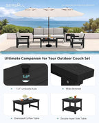 SERWALL HDPE Patio Furniture Set, 7-piece Outdoor Sectional Sofa Set, All - Image 7
