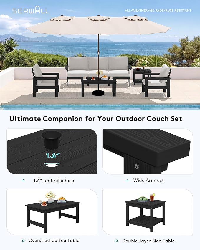SERWALL HDPE Patio Furniture Set - Image 6