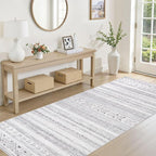 cotiled Hallway 3x10 Runner Rugs Washable Boho Rug Dark Grey | Solve Modern - Image 3