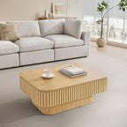 Lift Top Coffee Table for Living Room, Rectangle Handmade Solid Wood Strips - Image 9