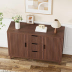 47.2" W Storage Cabinet with 3 Drawers, Fluted Buffet Cabinet with Storage - Image 9
