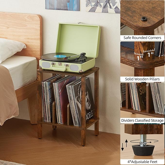 LELELINKY 2-Tier Record Player Stand - Image 8