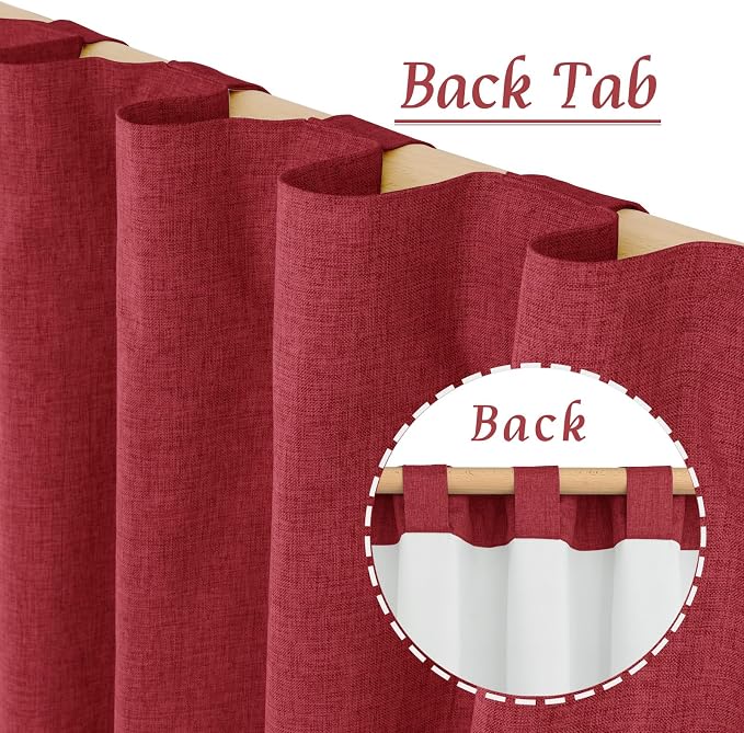63 Inch Length 100% Blackout Linen Curtains - Image 6