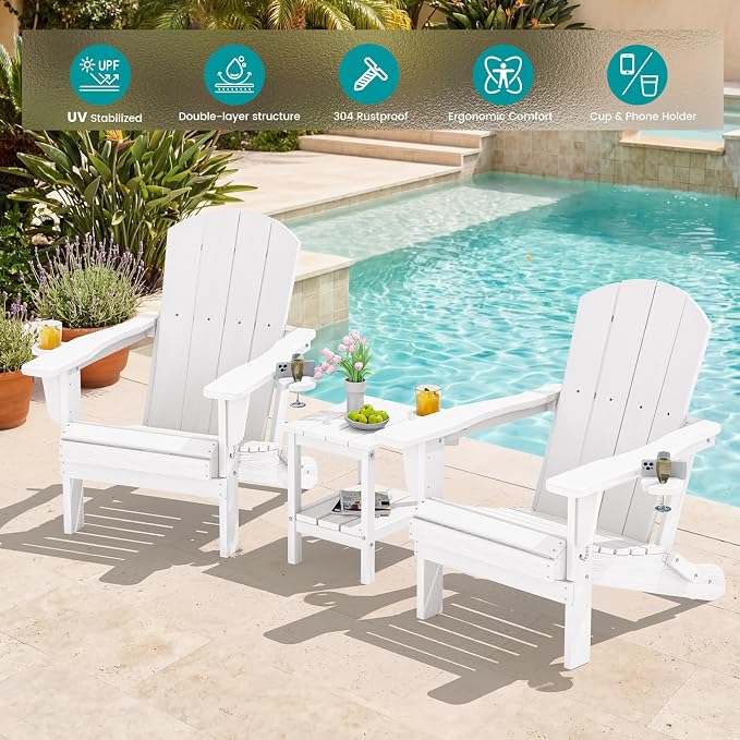 SERWALL Adirondack Chair with Cup Holders - Image 2