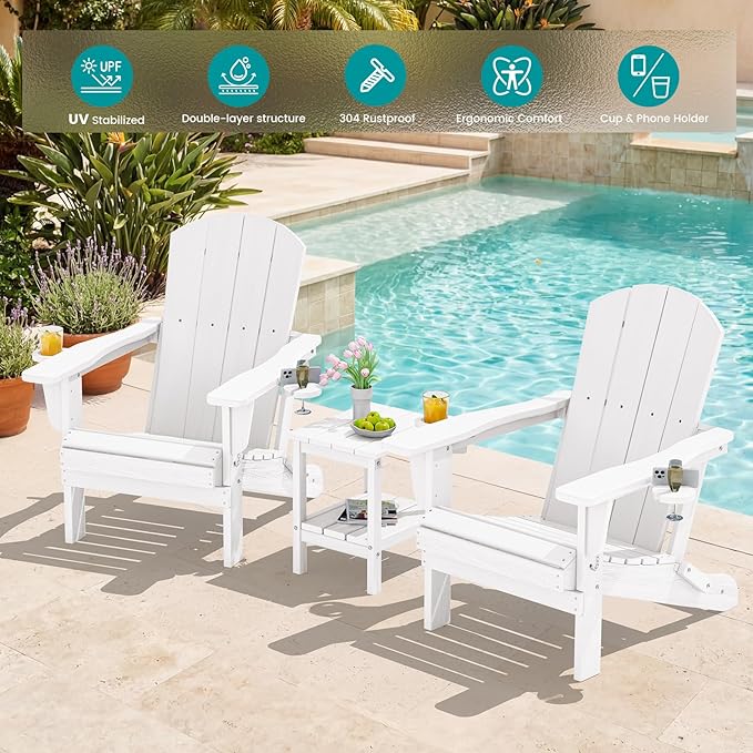 SERWALL Adirondack Chair with Cup Holders - Image 2