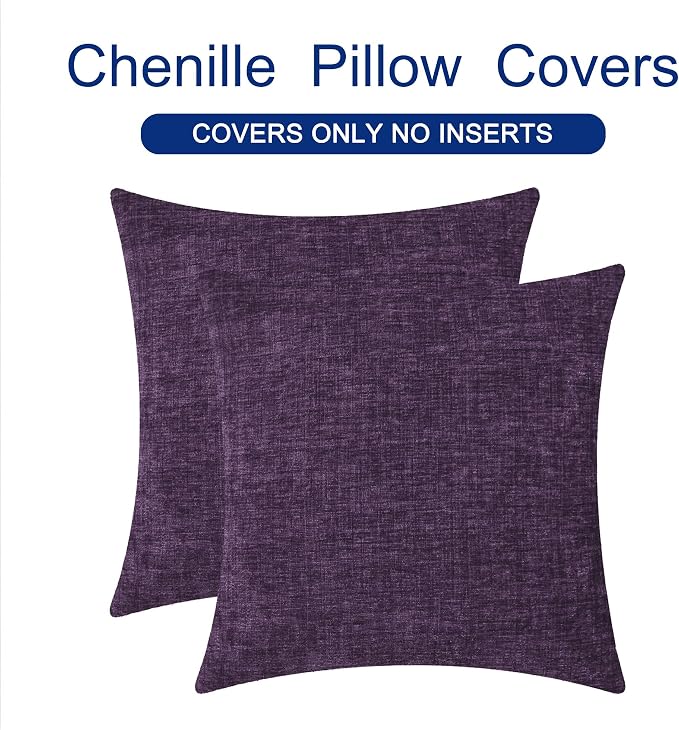 CaliTime Decorative Couch Throw Pillow Covers 26 X 26 Inches Plum Purple | Pack - Image 6