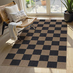 Lahome Checkered Easy Jute 3x5 Outdoor Rug, Washable Rugs - Image 8