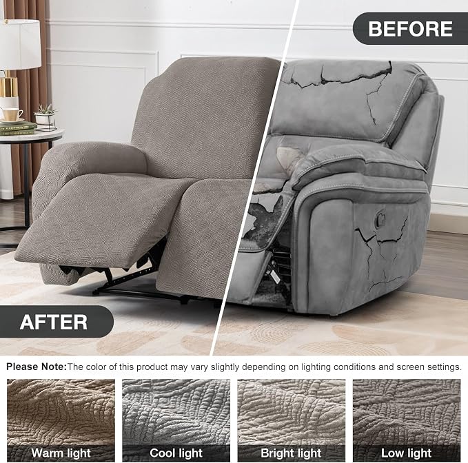 Timeles Recliner Covers Extra Wide Recliner Loveseat Covers Oversized Reclining - Image 4