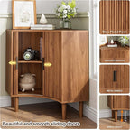 Fluted Corner Cabinet, Small Corner Floor Cabinet - Image 4