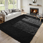 9x12 Fluffy Shag Area Rugs for Living Room Bedroom: Soft Plush Carpet Black | - Image 9