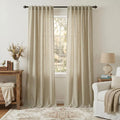 Burlywood Birch Taupe Beige Linen Curtains 96 Inches Long by Pitalk